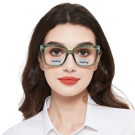 WEMOOTANTS Bifocal Reading Glasses 3.0 Women Men Large Bifocal Computer Readers 1.00 1.25 1.50 1.75 2.00 2.25 2.50 2.75 3.00 3.50 (Clear Green 300)