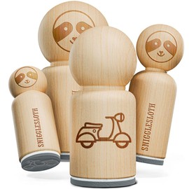 Moped Scooter Motor Vehicle Rubber Stamp for Stamping Crafting Planners - 1/2 Inch Mini