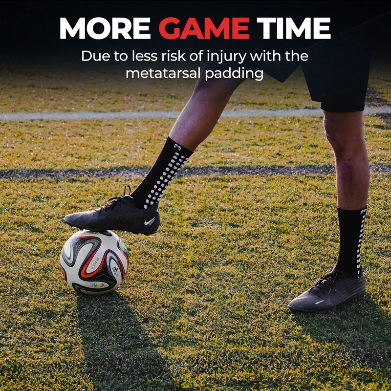 MediCaptain Lite - Protective Athletic Grip Sock with Metatarsal Padding