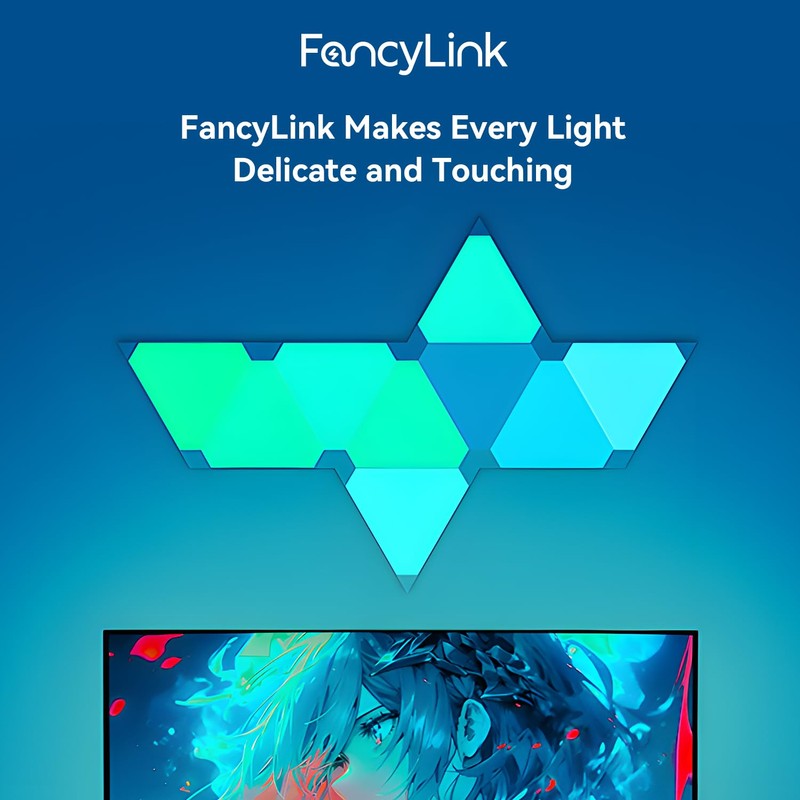 Fancylink Triangle Light Panels,LED Wall Lights for Gaming and Smart