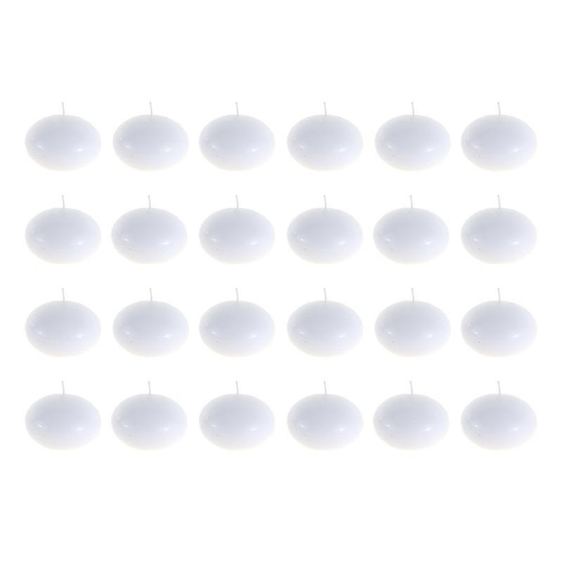 Mega Candles - Unscented 1.5" Floating Disc Candles - White,