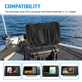 Fish Finder Cover Fit for Lowrance, Humminbird 9-10 inches Fishfinder, Waterproof Depth Cover Protection for Lowrance Hook Reveal to Protect Screen, Silver-Coated 210D Oxford Fabric, 1Pack