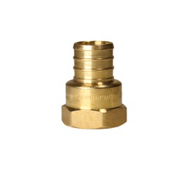 2 Pieces XFITTING 3/4" Pex x 1/2" Female NPT Threaded Adapter, Pex B Crimp Female Adapter, Brass, Full Port