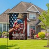 FLAGMEUP8386 Patriotic Garden Flag - Protecting Our Future, Double-Sided 12x18