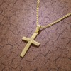 trendor Cross Pendant with Chain Gold on Silver for Men