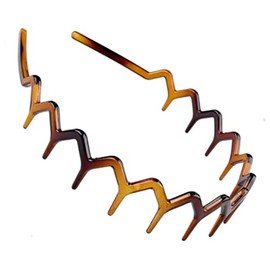 Topkids Accessories Zig Zag Headband Headband Zig Zag Headband Wavy Wavy Handle Wave Grip Sawtooth Headband Hair Band (Tort Brown 3cm Teeth)