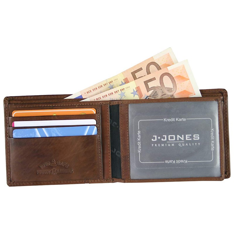 J JONES JENNIFER JONES Mens Genuine Leather Wallet with RFID