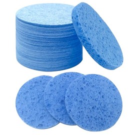 Esponjas faciales comprimidas grandes para esteticistas (50 unidades), limpieza diaria y exfoliación suave. Esponja de spa de celulosa 100% natural, perfecta para eliminar piel muerta, sucie