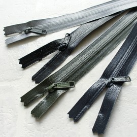 YKK 3CFT20-579 Water Stop Zipper, 7.9 inches (20 cm), Pack of 3, Dark Gray