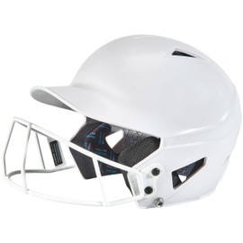 CHAMPRO CHAMPRO HX Rookie Fastpitch Softball Batting Helmet with Facemask for Youth and Adult White Small