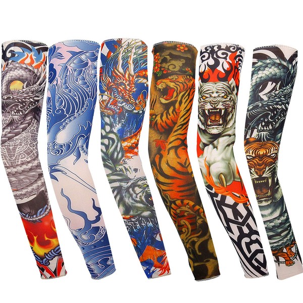 Vordas Pack of 6 Unisex Nylon Tattoo Arm Stocking Sleeve