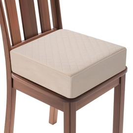 COMFORTANZA Medium-Firm 16"x16"x5" Seat Cushion for Home, Office & Car - Washable Velvety Cover with Waterproof Layer, Removable Strap & Non-Slip Base - Booster Cushion for Adults - Gray