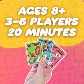 Pizza Thief Fun Card Game – Build the Perfect Pizza Party & Betray Your Friends | Fast-Paced Strategy Game for 3-6 Players, Ages 8+ | 48 Cards, Pizza Party Card & Timer Included