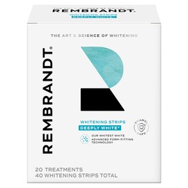 Rembrandt Teeth Whitening Strips, Deeply White, Enamel-Safe, 40 Whitening Strips (20 Treatments)