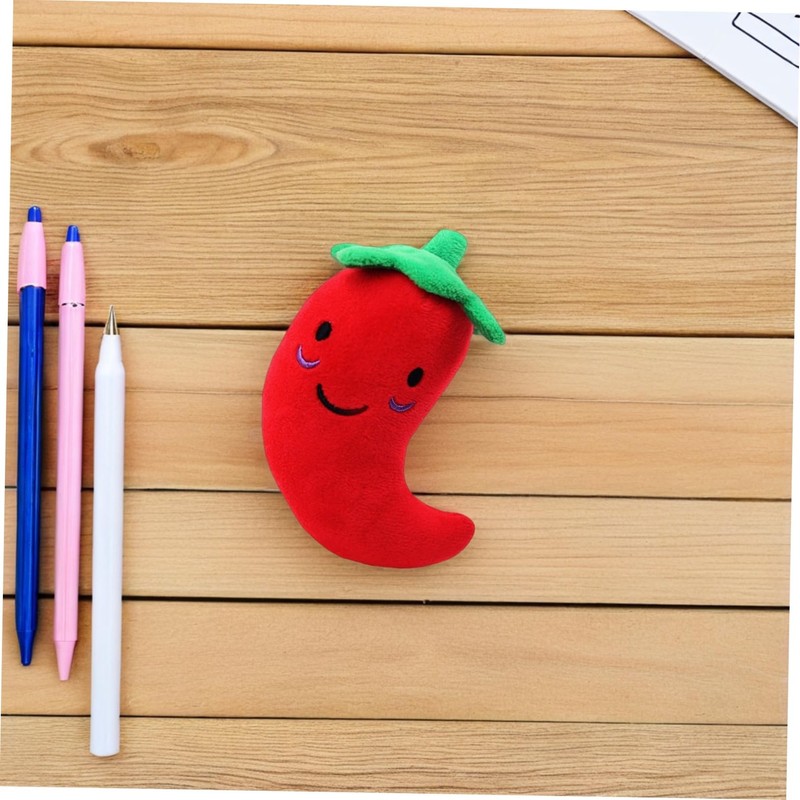 VILLFUL 5pcs Interactive Squeaky Dog Durable Plush Chili Pepper Shape