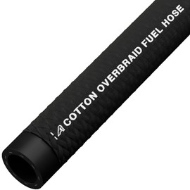 7mm Rubber Cotton Braided Reinforced Overbraid Fuel Line Oil Petrol Diesel Hose 1 Metre