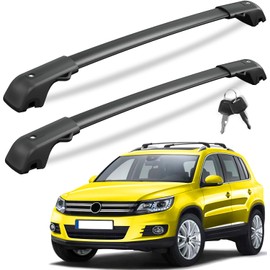 KINGGERI 300Lbs Lockable Roof Rack Cross Bars Compatible with Volkswagen VW Tiguan 2018-2026 and Taos 2022-2026, Heavy Duty Anti-Theft Aluminum Roof Rails Crossbars Rooftop Luggage Racks Carrier