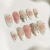 24 Piezas De Uñas En Forma De Almendra Con Lazo