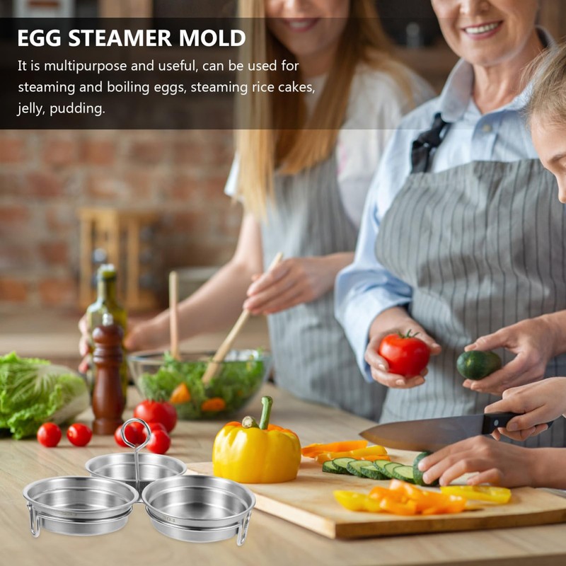 OKUMEYR Egg Mold and Poacher Set with Handle 2-Piece Stainless