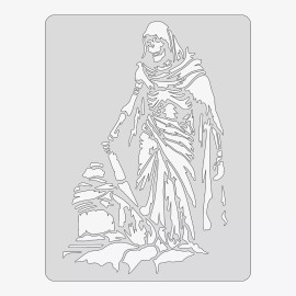 Wraith SprayWorks Cemetery Statue #1 - Reusable Airbrush Stencil Template