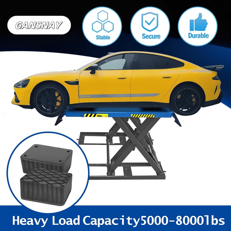 GANSNAY Solid Rubber Block for Car Lift- Nylon Layer Reinforced,