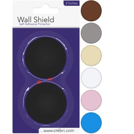 Silicone Wall Protectors from Door knobs - Self Adhesive Round Plate - Door Bumper Pads - Rubber Door Handle Bumper Guard for Door Knob, Kitchen, Office (2inch, Black)
