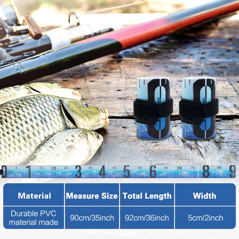PVC Fish Ruler Foldable Fish Measuring Tape Fishing Measuring Accessory