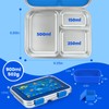 MaMix Stainless Steel Kids Lunch Box, 3 Compartments Leak-Proof Bento