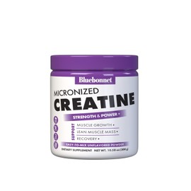 Bluebonnet- Nutrición Creatina Micronizada Monohidrato 5 g  Apoya la masa muscular magra No OGM, Vegano, Koshe                                        