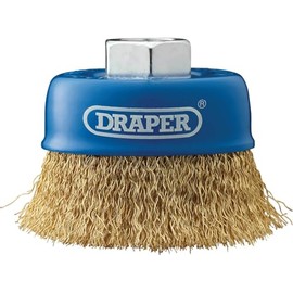Draper 41444 Crimped Wire Cup Brush, 80mm x M14 , Blue