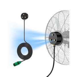 Ehiair Magnetic Outdoor Misting Fan Kit, Upgraded Fan Mister Kit for Outside, Triple Nozzle Design, 16.4FT Misting Line, Misting Cooling System for Patio, Backyard, Pool (Fans Not Included)