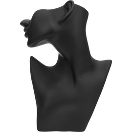 iplusmile Jewelry Necklace Display Stand: Mannequin Necklace Earring Set Display Stand - Resin Boutique Bust Holder Organizer for Show Pendant, Necklace, Earrings (Black)