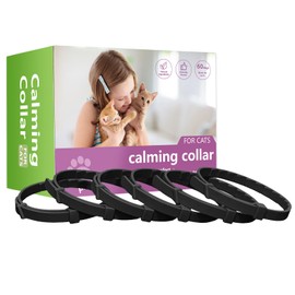 6 Pack Calming Collar for Cats Adjustable Soother Cat Calming Collars Anxiety Relief Stress Pheromone for Cats for 60 Days Black
