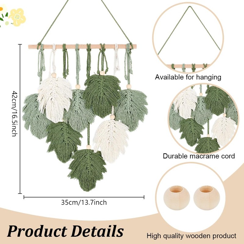 ORIGACH Macrame Wall Hanging Set for Beginners, Macrame Monstera Kit