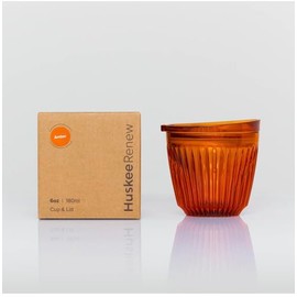 Huskee Renew Range Cup & Lid- Amber and Smoke - (6oz, 8oz, 12oz, 16oz) (Amber, 6oz Cup & Lid)