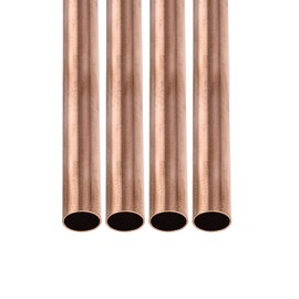 DTGN 11 mm x 0.5 mm x 100 mm (AD x Wall TxL) Copper Pipe - 4 Pack - Good for Machine Equipment Crafts Decorative Frame - Round Metal Hoses