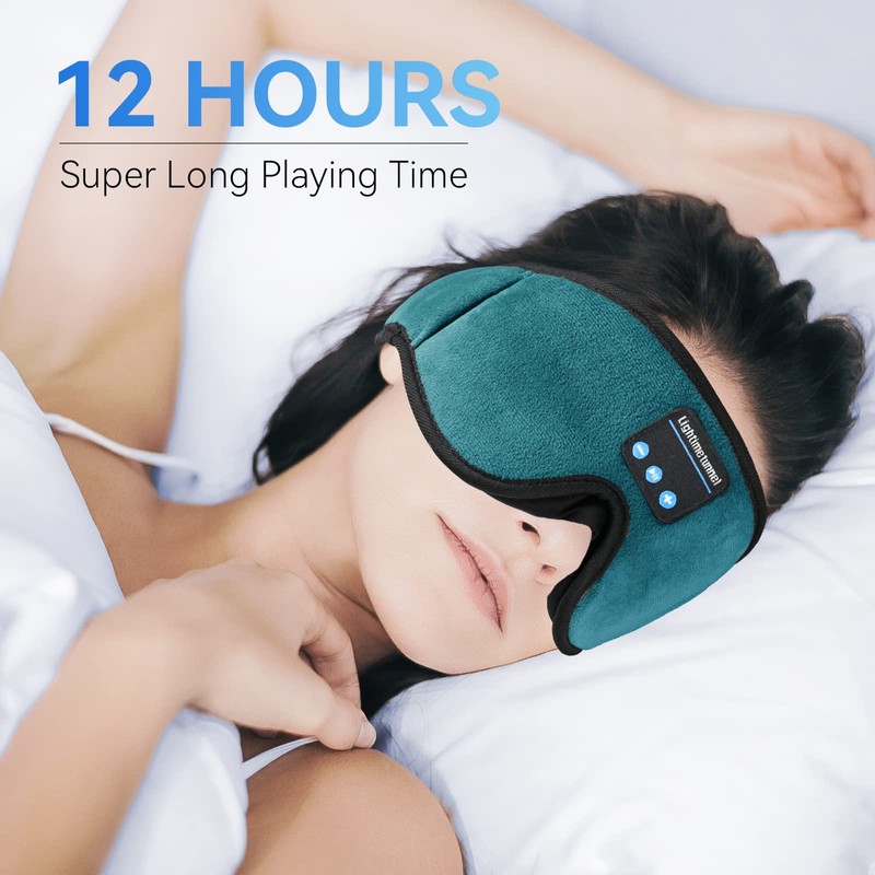 LIGHTIMETUNNEL Sleep Headphones, 3D Bluetooth Sleep Mask, Washable Sleeping Headphones