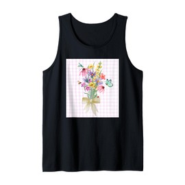 FLORAL WATERCOLORED FLOWERS BEE DRAGONFLY BUTTERFLY LADYBUG Tank Top