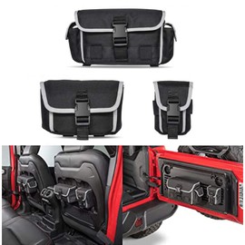 CTcar Seat Back Organiser Seat Bags (Replace 82215429 Molle Bags) Durable, Multiple Sizes for 2018+ Jeep Wrangler JL JLU Rubicon