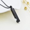 Black Plating Crystal Bar Cremation Jewelry for Ashes Pendant Stainless