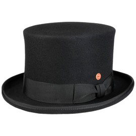 Mayser Mirlino Hat Wool Hat Wool Cylinder Felt Hat Women / Men - Made in the EU with Grosgrain Ribbon Spring Summer Autumn Winter, black