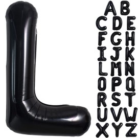TONIFUL Large Black Letter L Balloons 40 Inch Helium Balloons,Foil Mylar Big Balloons for Birthday Party Anniversary Supplies Decorations Graduation Ceremony Photo Shoot