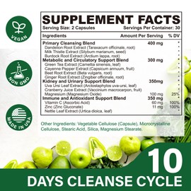 Vortyxon 25-in-ONE CannaKlean & Detox Capsules - Natural Detox Cleanse, Natural Herbal Formula for Body Purification, Kidney & Liver (60 Capsules) -1 Pack