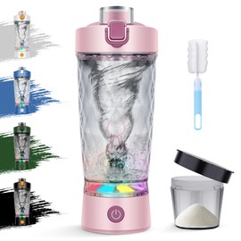 ZAKVOP Shaker Elektrisch, Elektrischer Shaker 650ML, Eiweiß Shaker Elektrisch mit Pulverfach für Potein Pulver und Milchshake, USB Wiederaufladbar, BPA-frei, Rosa