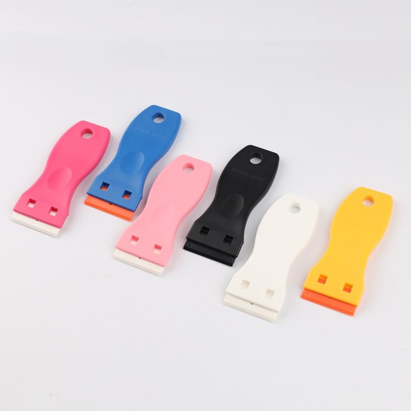 Plastic Razor Scraper with 10pcs Double Edged Plastic Blades Hair