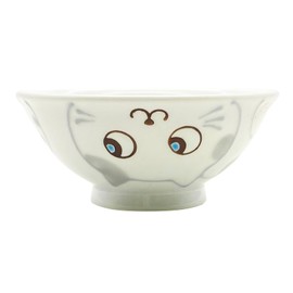 Hasamiyaki 481496 Rice Bowl, Rice Bowl, Small, Approx. 4.3 inches (11 cm), Mini, Cat, Ichin, Kitten, Gray, Made in Japan
