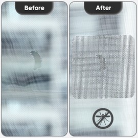 Secopad 14 Sheets Window Screen Patches Repair Kit, Black/Grey 3 Sizes Window Screen Repair Kit for Mesh Screen Door, Strong Adhesive Fiberglass Quick Screen Repair Tape (14, Grey)