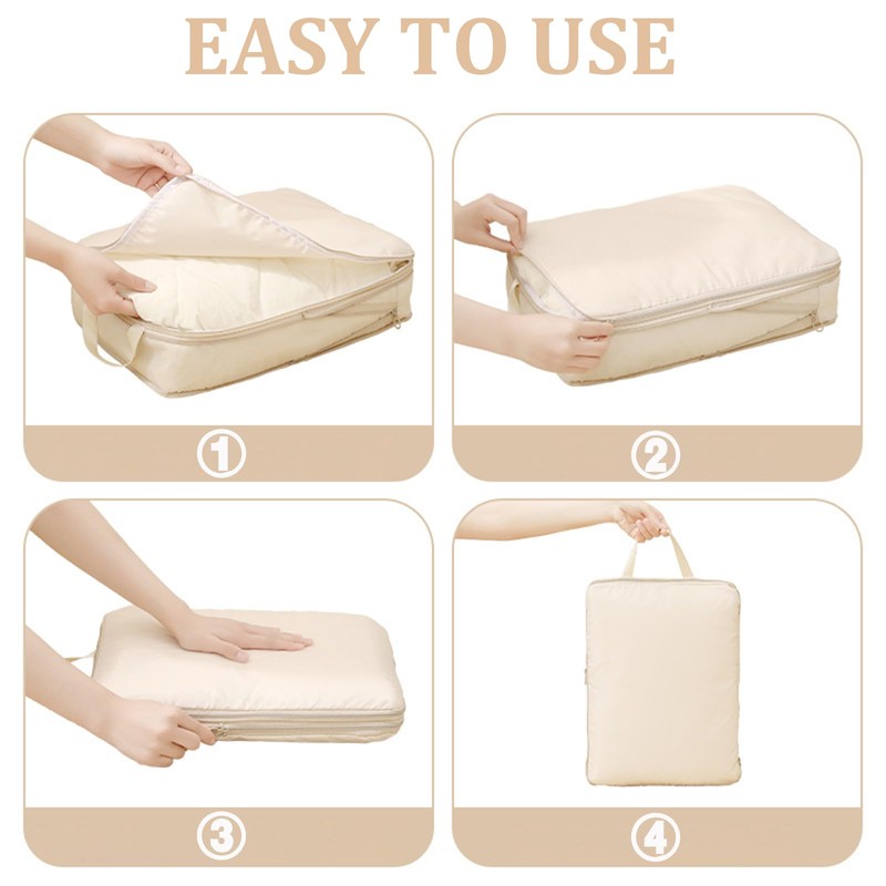Lxoraziy Set of 4 Compression Packing Cubes, Ultra Lightweight Expandable