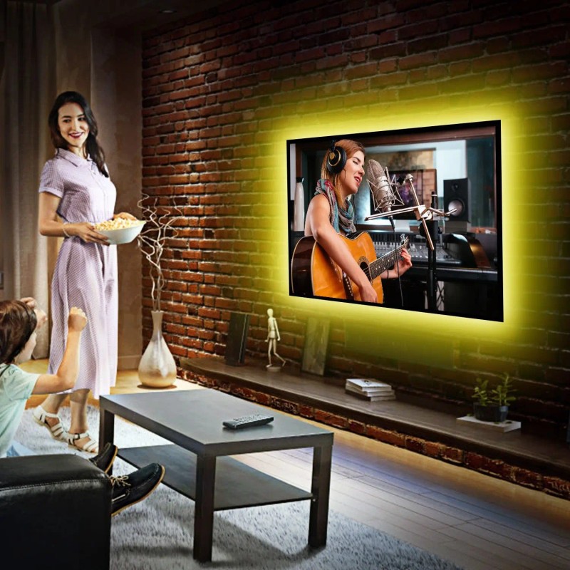 Smart Home LED TV Backlight Strip 6.56ft Waterproof RGB with