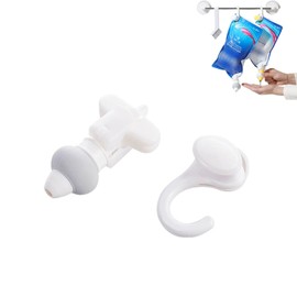 Refillable Holder (Can Be Used Until The Last Time) Refill Clip with Hanger Hook, Can Be Used Directly, Floating Storage for Easy Cleaning, Hanging Dispenser for Rinses, Conditioners, Shampoo, Body Soap, Bath, Convenient, Gray